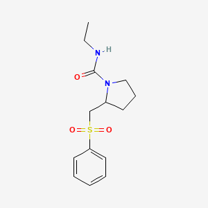 molecular formula C14H20N2O3S B2383412 N-乙基-2-((苯磺酰基)甲基)吡咯烷-1-甲酰胺 CAS No. 1797611-66-5
