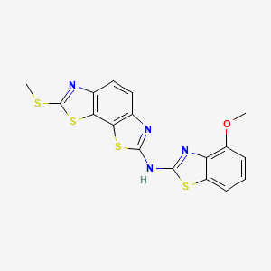 molecular formula C17H12N4OS4 B2383413 N-(4-甲氧基苯并[d]噻唑-2-基)-7-(甲硫基)苯并[1,2-d:4,3-d']双(噻唑)-2-胺 CAS No. 862974-12-7