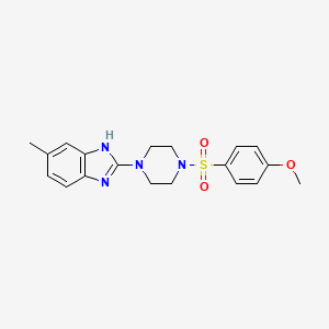 molecular formula C19H22N4O3S B2383414 2-(4-((4-甲氧苯基)磺酰基)哌嗪-1-基)-5-甲基-1H-苯并[d]咪唑 CAS No. 1207012-12-1