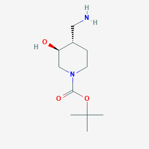 molecular formula C11H22N2O3 B2383424 trans-1-Boc-4-aminomethyl-3-hydroxypiperidine CAS No. 219975-84-5