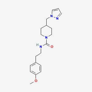 molecular formula C19H26N4O2 B2383430 4-((1H-吡唑-1-基)甲基)-N-(4-甲氧基苯乙基)哌啶-1-甲酰胺 CAS No. 1421508-09-9