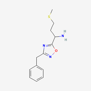 1-(3-Benzyl-1,2,4-oxadiazol-5-yl)-3-(methylsulfanyl)propan-1-amine
