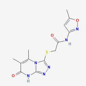 2-((5,6-dimethyl-7-oxo-7,8-dihydro-[1,2,4]triazolo[4,3-a]pyrimidin-3-yl)thio)-N-(5-methylisoxazol-3-yl)acetamide