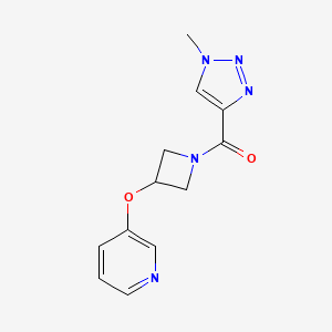 molecular formula C12H13N5O2 B2383452 (1-methyl-1H-1,2,3-triazol-4-yl)(3-(pyridin-3-yloxy)azetidin-1-yl)methanone CAS No. 1904127-30-5