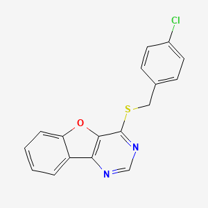 B2383476 4-((4-Chlorobenzyl)thio)benzofuro[3,2-d]pyrimidine CAS No. 844650-87-9