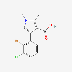 molecular formula C13H11BrClNO2 B2383479 4-(2-溴-3-氯苯基)-1,2-二甲基吡咯-3-羧酸 CAS No. 2241128-26-5