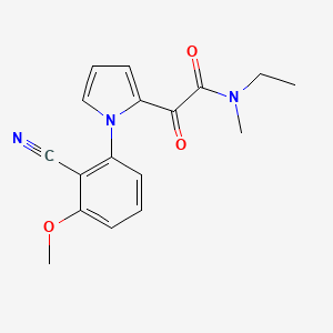 molecular formula C17H17N3O3 B2383483 2-[1-(2-cyano-3-methoxyphenyl)-1H-pyrrol-2-yl]-N-ethyl-N-methyl-2-oxoacetamide CAS No. 866042-99-1