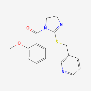 (2-Methoxyphenyl)-[2-(pyridin-3-ylmethylsulfanyl)-4,5-dihydroimidazol-1-yl]methanone