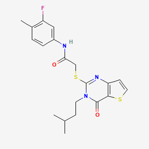 N-(3-fluoro-4-methylphenyl)-2-{[3-(3-methylbutyl)-4-oxo-3,4-dihydrothieno[3,2-d]pyrimidin-2-yl]sulfanyl}acetamide
