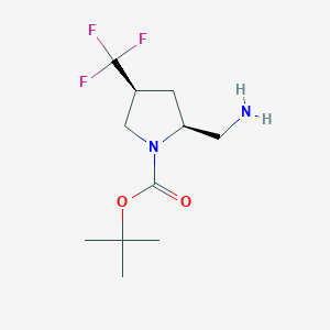 molecular formula C11H19F3N2O2 B2383505 tert-Butyl (2S,4S)-2-(aminomethyl)-4-(trifluoromethyl)pyrrolidine-1-carboxylate CAS No. 2165957-32-2