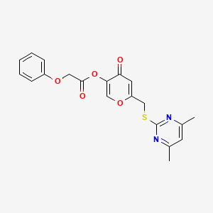 molecular formula C20H18N2O5S B2383506 [6-[(4,6-Dimethylpyrimidin-2-yl)sulfanylmethyl]-4-oxopyran-3-yl] 2-phenoxyacetate CAS No. 877636-99-2