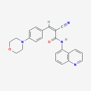 (Z)-2-Cyano-3-(4-morpholin-4-ylphenyl)-N-quinolin-5-ylprop-2-enamide