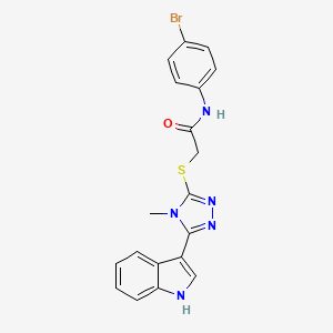 2-((5-(1H-indol-3-yl)-4-methyl-4H-1,2,4-triazol-3-yl)thio)-N-(4-bromophenyl)acetamide