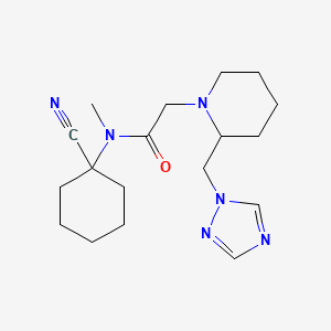 molecular formula C18H28N6O B2383514 N-(1-cyanocyclohexyl)-N-methyl-2-{2-[(1H-1,2,4-triazol-1-yl)methyl]piperidin-1-yl}acetamide CAS No. 1356734-84-3