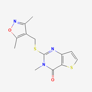 molecular formula C13H13N3O2S2 B2383515 2-{[(3,5-dimethyl-1,2-oxazol-4-yl)methyl]sulfanyl}-3-methylthieno[3,2-d]pyrimidin-4(3H)-one CAS No. 1326834-30-3