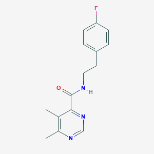 molecular formula C15H16FN3O B2383524 N-[2-(4-Fluorophenyl)ethyl]-5,6-dimethylpyrimidine-4-carboxamide CAS No. 2415472-07-8
