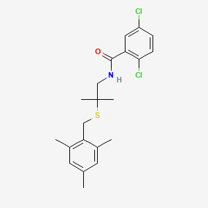 2,5-dichloro-N-{2-[(mesitylmethyl)sulfanyl]-2-methylpropyl}benzenecarboxamide