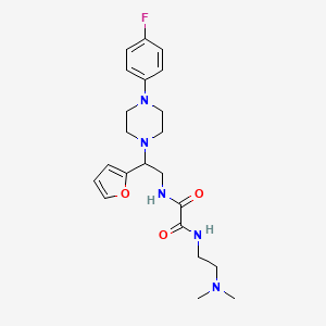 molecular formula C22H30FN5O3 B2383542 N1-(2-(dimethylamino)ethyl)-N2-(2-(4-(4-fluorophenyl)piperazin-1-yl)-2-(furan-2-yl)ethyl)oxalamide CAS No. 877632-11-6