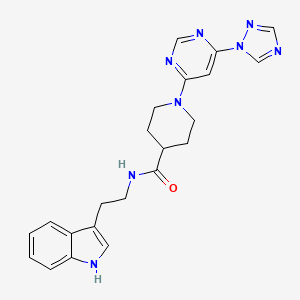 1-(6-(1H-1,2,4-triazol-1-yl)pyrimidin-4-yl)-N-(2-(1H-indol-3-yl)ethyl)piperidine-4-carboxamide