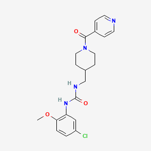molecular formula C20H23ClN4O3 B2383551 1-(5-氯-2-甲氧基苯基)-3-((1-异烟酰基哌啶-4-基)甲基)脲 CAS No. 1421525-62-3