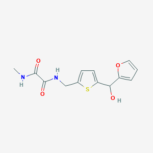 molecular formula C13H14N2O4S B2383552 N1-((5-(furan-2-yl(hydroxy)methyl)thiophen-2-yl)methyl)-N2-methyloxalamide CAS No. 1798487-37-2