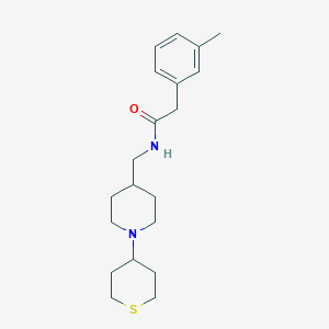 N-((1-(tetrahydro-2H-thiopyran-4-yl)piperidin-4-yl)methyl)-2-(m-tolyl)acetamide
