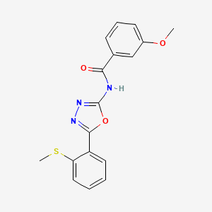 3-methoxy-N-[5-(2-methylsulfanylphenyl)-1,3,4-oxadiazol-2-yl]benzamide