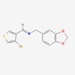 N-(1,3-benzodioxol-5-ylmethyl)-N-[(E)-(4-bromo-3-thienyl)methylidene]amine