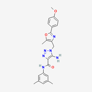 molecular formula C23H24N6O3 B2383561 5-amino-N-(3,5-dimethylphenyl)-1-{[2-(4-methoxyphenyl)-5-methyl-1,3-oxazol-4-yl]methyl}-1H-1,2,3-triazole-4-carboxamide CAS No. 1112434-06-6
