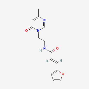 (E)-3-(furan-2-yl)-N-(2-(4-methyl-6-oxopyrimidin-1(6H)-yl)ethyl)acrylamide