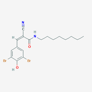 molecular formula C18H22Br2N2O2 B2383568 (Z)-2-Cyano-3-(3,5-dibromo-4-hydroxyphenyl)-N-octylprop-2-enamide CAS No. 473669-64-6