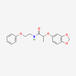 2-(benzo[d][1,3]dioxol-5-yloxy)-N-(2-phenoxyethyl)propanamide