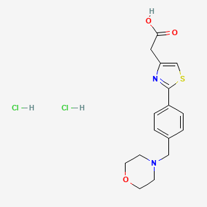 2-{2-[4-(Morpholin-4-ylmethyl)phenyl]-1,3-thiazol-4-yl}acetic acid dihydrochloride