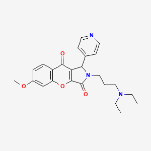 molecular formula C24H27N3O4 B2383575 2-(3-(Diethylamino)propyl)-6-methoxy-1-(pyridin-4-yl)-1,2-dihydrochromeno[2,3-c]pyrrole-3,9-dione CAS No. 886165-16-8
