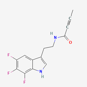 molecular formula C14H11F3N2O B2383577 N-[2-(5,6,7-Trifluoro-1H-indol-3-yl)ethyl]but-2-ynamide CAS No. 2411283-49-1