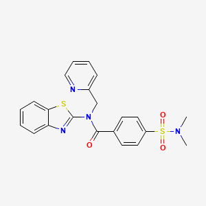 molecular formula C22H20N4O3S2 B2383578 N-(benzo[d]thiazol-2-yl)-4-(N,N-dimethylsulfamoyl)-N-(pyridin-2-ylmethyl)benzamide CAS No. 898351-06-9