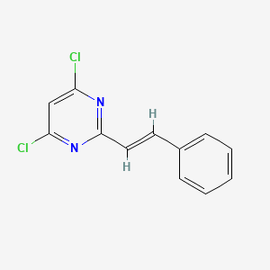 molecular formula C12H8Cl2N2 B2383580 (E)-4,6-dichloro-2-styrylpyrimidine CAS No. 934353-78-3