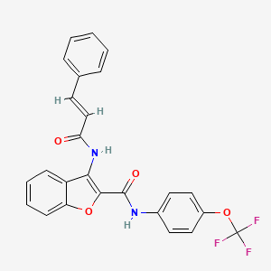 molecular formula C25H17F3N2O4 B2383584 3-肉桂酰胺-N-(4-(三氟甲氧基)苯基)苯并呋喃-2-甲酰胺 CAS No. 888459-16-3