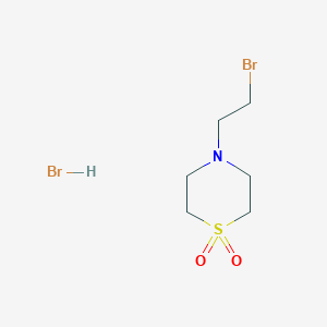 molecular formula C6H13Br2NO2S B2383586 4-(2-Bromoethyl)thiomorpholine 1,1-dioxide hydrobromide CAS No. 1803583-00-7