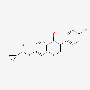 molecular formula C19H13BrO4 B2383590 3-(4-bromophenyl)-4-oxo-4H-chromen-7-yl cyclopropanecarboxylate CAS No. 845650-62-6