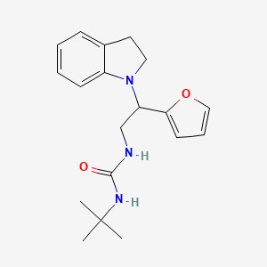 molecular formula C19H25N3O2 B2383606 1-(Tert-butyl)-3-(2-(furan-2-yl)-2-(indolin-1-yl)ethyl)urea CAS No. 898458-06-5
