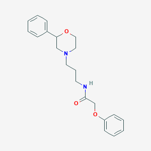 molecular formula C21H26N2O3 B2383607 2-phenoxy-N-(3-(2-phenylmorpholino)propyl)acetamide CAS No. 953970-13-3