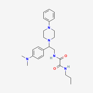 molecular formula C25H35N5O2 B2383625 N1-(2-(4-(dimethylamino)phenyl)-2-(4-phenylpiperazin-1-yl)ethyl)-N2-propyloxalamide CAS No. 941958-90-3