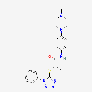 N-[4-(4-methylpiperazin-1-yl)phenyl]-2-(1-phenyltetrazol-5-yl)sulfanylpropanamide