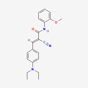 (E)-2-cyano-3-[4-(diethylamino)phenyl]-N-(2-methoxyphenyl)prop-2-enamide
