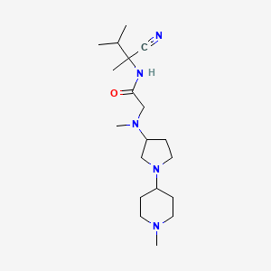 molecular formula C19H35N5O B2383648 N-(1-cyano-1,2-dimethylpropyl)-2-{methyl[1-(1-methylpiperidin-4-yl)pyrrolidin-3-yl]amino}acetamide CAS No. 1428018-53-4