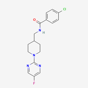 4-chloro-N-((1-(5-fluoropyrimidin-2-yl)piperidin-4-yl)methyl)benzamide