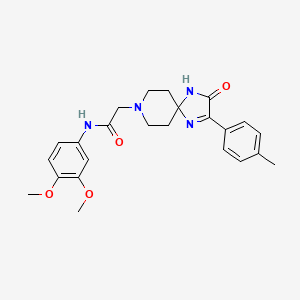 molecular formula C24H28N4O4 B2383663 N-(3,4-dimethoxyphenyl)-2-(3-oxo-2-(p-tolyl)-1,4,8-triazaspiro[4.5]dec-1-en-8-yl)acetamide CAS No. 932339-19-0