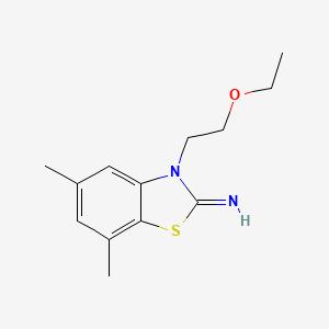 molecular formula C13H18N2OS B2383665 3-(2-ethoxyethyl)-5,7-dimethylbenzo[d]thiazol-2(3H)-imine CAS No. 1396680-61-7