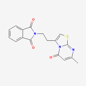 molecular formula C17H13N3O3S B2383668 2-(2-(7-methyl-5-oxo-5H-thiazolo[3,2-a]pyrimidin-3-yl)ethyl)isoindoline-1,3-dione CAS No. 1286703-93-2